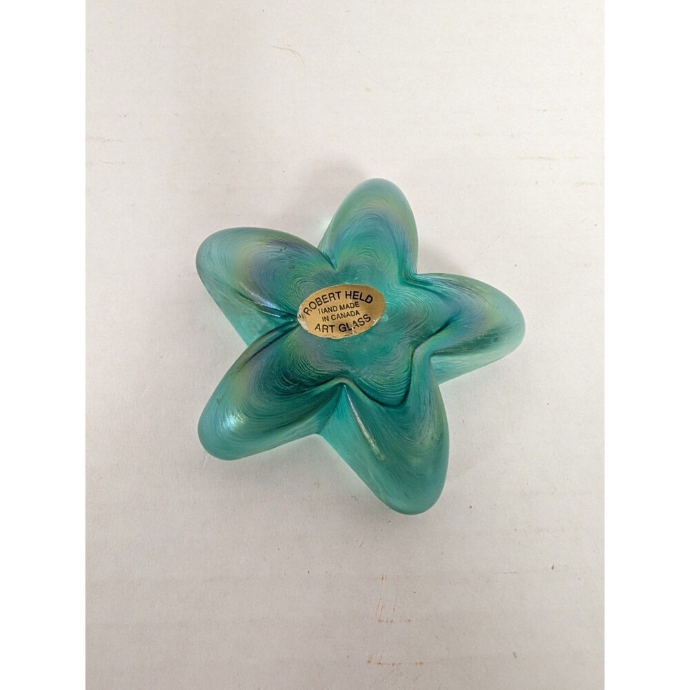 Robert Held Art Glass Starfish Paperweight Iridescent Multicolor